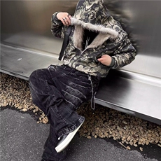 复古美拉德面包服男女宽松立领棉服冬迷彩棉衣，男装棉衣，星座716-3