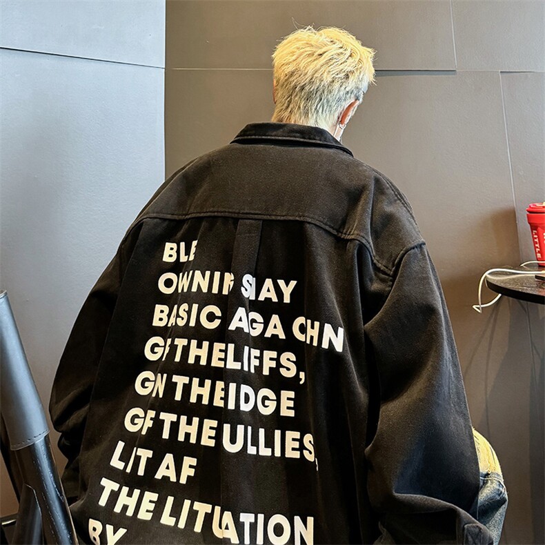 扎染渐变脏脏牛仔外套男秋季毛边潮牌衣服春秋款美式高街工装夹克,男装夹克,星座410-6（原星座1304-1）