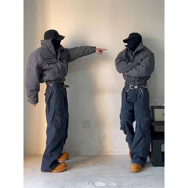 工装裤男款春秋季美式复古a字阔腿裤子宽松休闲裤MK8211P65，男装工装外套，星座1013-5