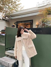 海军领水貂毛皮毛一体外套，其它，靓依蝶菲