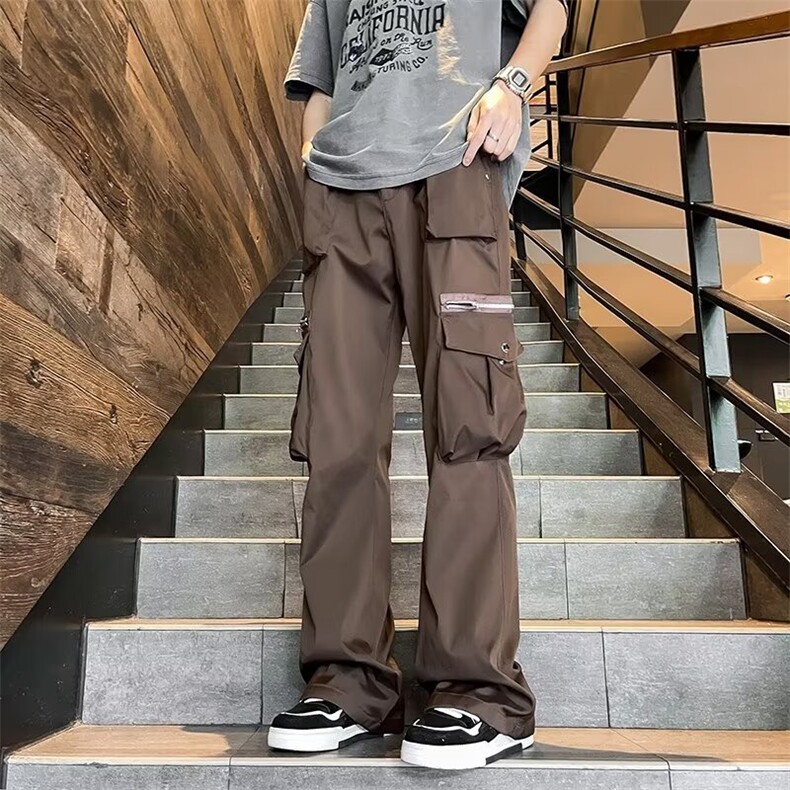 休闲裤男士韩版潮流高街帅气百搭口袋2024夏季ins长裤K5242-P56图片