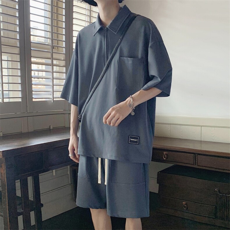 酒店套装超薄休闲百搭速干潮流抗皱冰丝顺滑TZ60-特批75,男装休闲套装,星座718