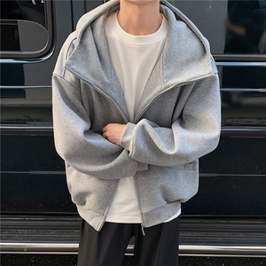 春装 500克大廓型情侣连帽卫衣oversisz厚拉链外套男女 H1008 P88图片