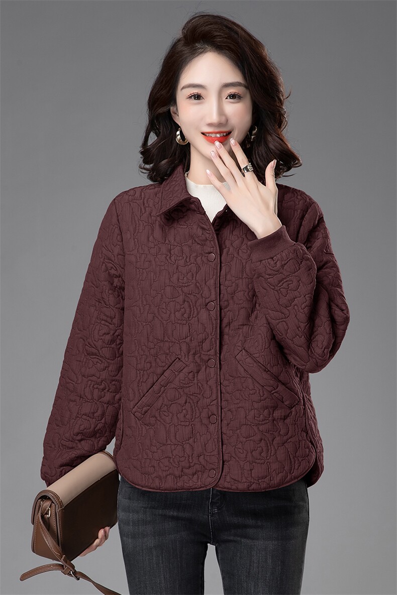 时尚提花棉服女冬季新款加厚保暖外套,女装棉衣/棉服,曼沙奕珂