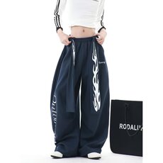 休闲裤男女韩版潮流印花帅气百搭2025秋冬ins长裤K6761-P48，男装休闲裤，星座412-3