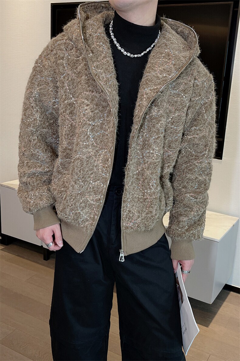 冬季高端美式夹棉加厚连帽夹克男休闲情侣拉链棉服外套男M156P165,男装夹克,电商B267
