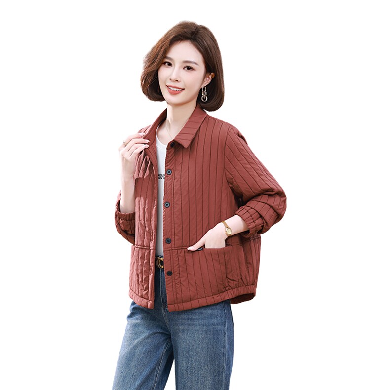 时尚宽松条纹加厚衬衫外套女显瘦百搭保暖上衣,女装衬衫,3200格调