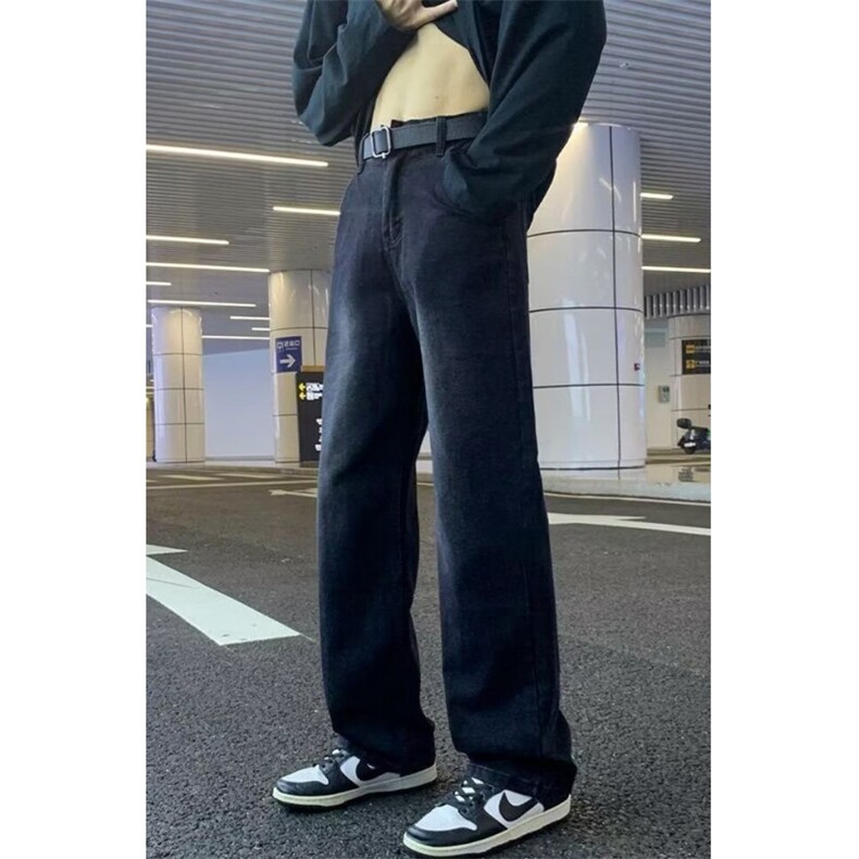 原色牛仔裤男宽松直筒阔腿拖地慵懒松弛垂感拖地裤子N101,男装牛仔裤,星座1116A（原606A-3）