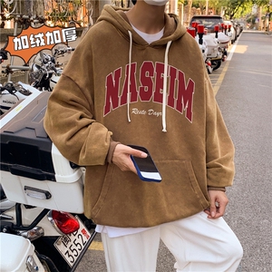 加绒新款港风宽松连帽套头卫衣X5685-常规P70控88-加绒P80控98图片