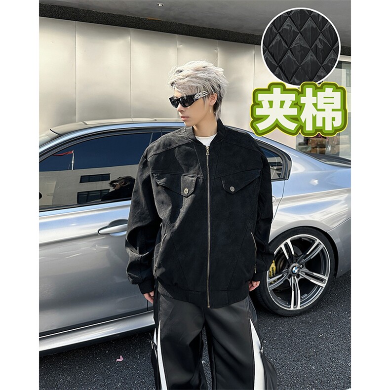 美式复古做旧工装夹克男女高级感宽松休夹棉保暖外套潮MY0867-P83,男装棉衣,星座308B-1