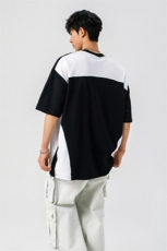 凉感双色拼接设计羽毛球球服大码M-5XL短袖T恤男DX78029P50控78，男装T恤，星座226-1