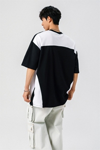 凉感双色拼接设计羽毛球球服大码M-5XL短袖T恤男DX78029P50控78图片