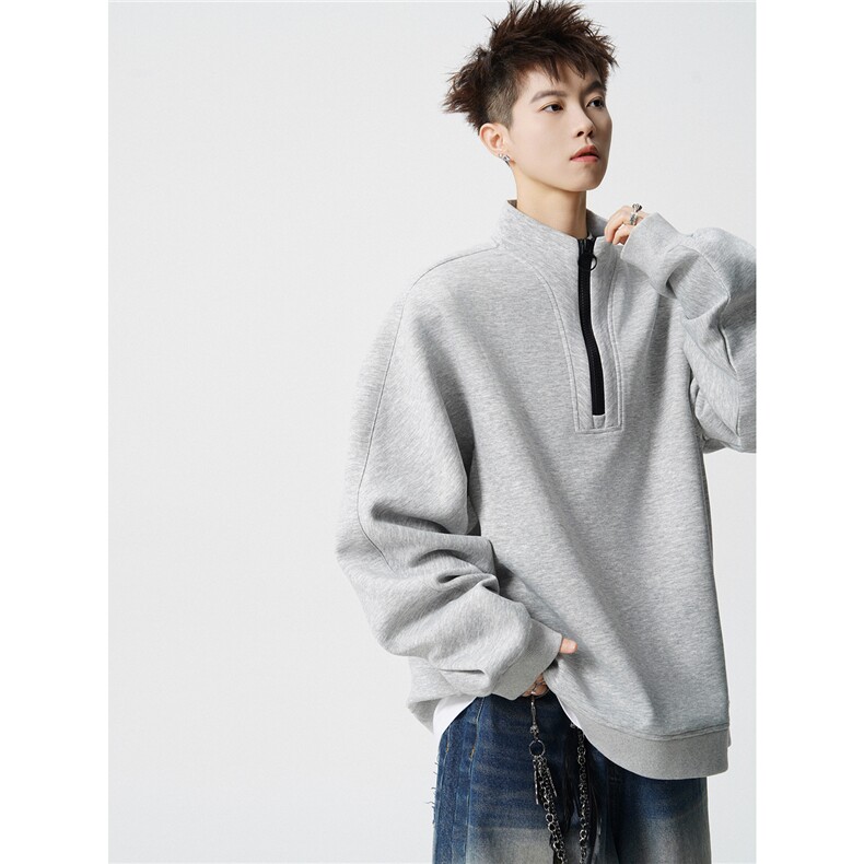 现货WY5532-P46特M-5XL高品质解构拉链立领卫衣,男装卫衣,电商D232