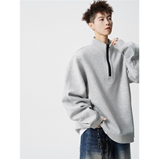 现货WY5532-P46特M-5XL高品质解构拉链立领卫衣，男装卫衣，电商D232