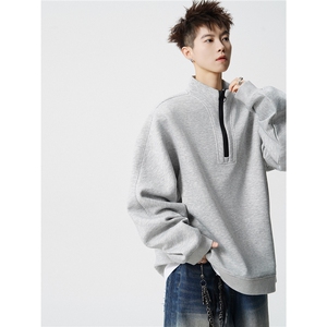现货WY5532-P46特M-5XL高品质解构拉链立领卫衣