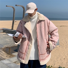 1港风羊羔毛休闲宽松大码M-5XL潮外套棉衣男YG7538P145控188，男装棉衣，星座226-2