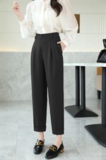 秋冬新款现货，休闲白搭小脚卷边西裤显瘦款，其它，艺尚丽人