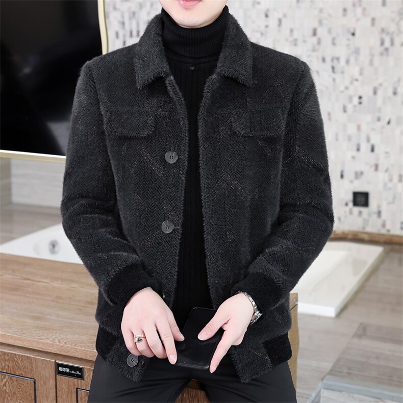 2024秋季新款翻领毛呢大衣短款休闲百搭夹克外套上衣男A01P150，男装毛呢大衣，电商B226