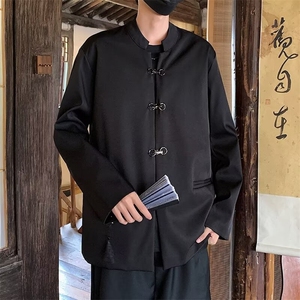 风秋款男立领西装新中式中山装金属圆扣外套JK229P65