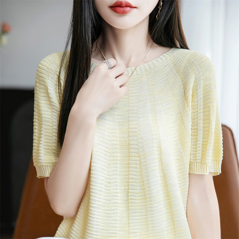 短袖T恤女士2025早春新款小个子修身短款高腰上衣夏,女装T恤,菲奥羊绒