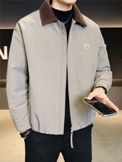 标90纯色无帽翻领羽绒服休闲百搭上衣外套男A329-YR2533-P215，男装羽绒服，电商A329
