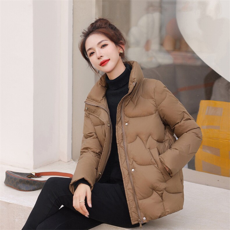 现货2025冬季棉衣新款小个子短款网红女时尚潮流韩版休闲棉服外套,女装棉衣/棉服,木橙西子