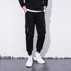 冬季ins多口袋工装裤男加绒加厚大码束脚休闲裤716-p35加绒40图片