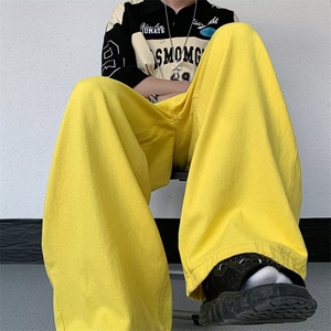 牛仔裤男女韩版潮流高街帅气个性2025夏季ins宽松长裤RK689-P45图片