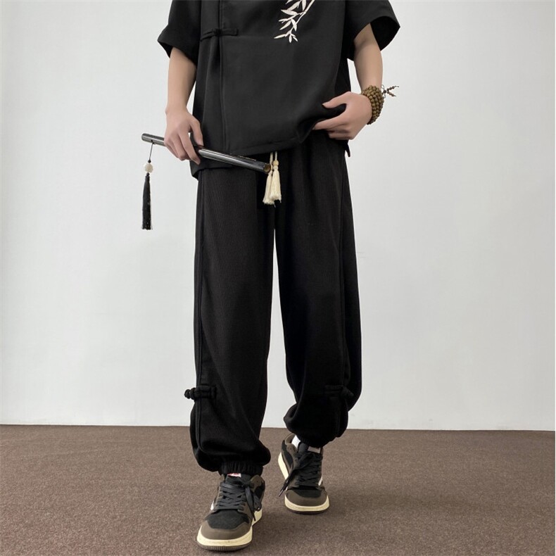 2024春季新款风新中式盘扣束脚宽松休闲裤B315-K24049-p55控78,男装休闲裤,电商B315