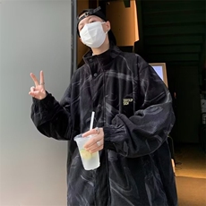 春秋灯芯绒翻领外套男休闲美式潮牌痞帅港风潮流刺绣W6013/P60，女装短外套，星座506