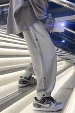 休闲裤男秋韩版排扣阔腿裤港风潮牌宽松束脚裤A125-DK911-P50，男装休闲裤，电商A125