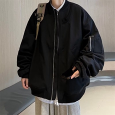 外套男款春秋季潮流美式复古设计感夹克宽松青少年棒球服JK016，男装夹克，星座1116A-1（原606A）