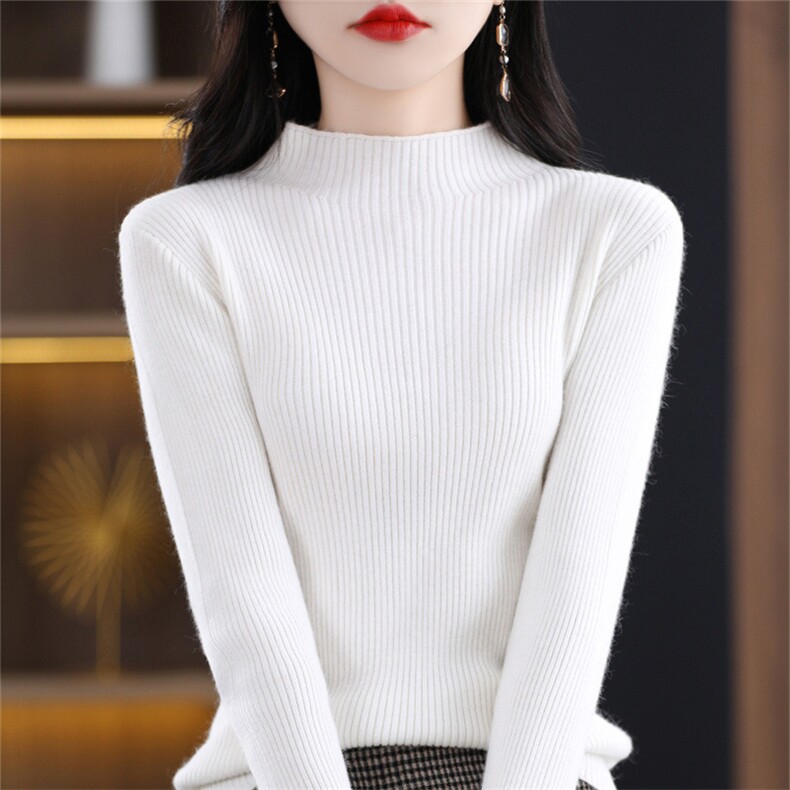不起球配大衣的高领毛衣女2024冬季修身加厚内搭羊毛衫针织打底衫图片