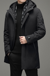 2023冬季新款中青年羽绒服男潮流鸭绒中长款连帽外套DD21801-P310图片