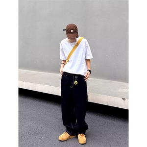 W336-P48 简约新款百搭复古高街美式牛仔裤流行男女同款图片