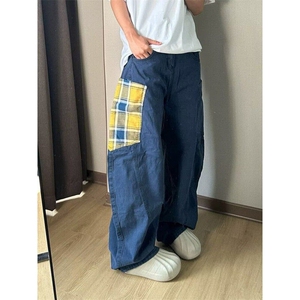 美式复古弯刀裤子男春夏季潮牌宽松痞帅cleanfit情侣大口袋工装裤图片