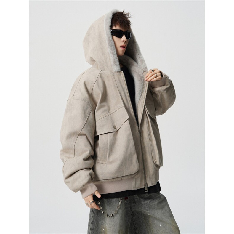 706-LK8244-P128现货冬季男士保暖连帽棉服男复古座山雕外套,男装棉衣,星座706