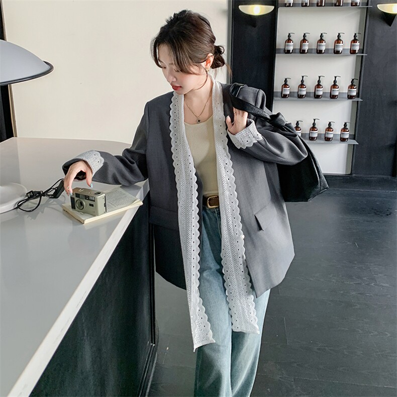 现货主推花边西装210-99118-P145-K2182025年秋季,女装西装,韩蜜菓