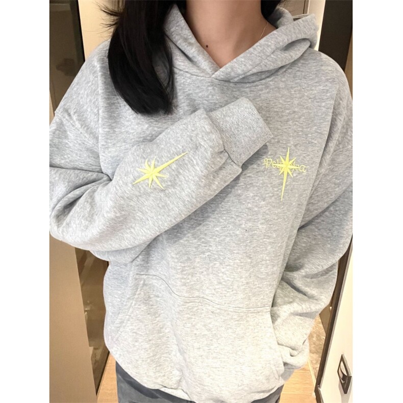 5740-P55潮牌新款纯棉华棉复合宽松加绒休闲卫衣图片