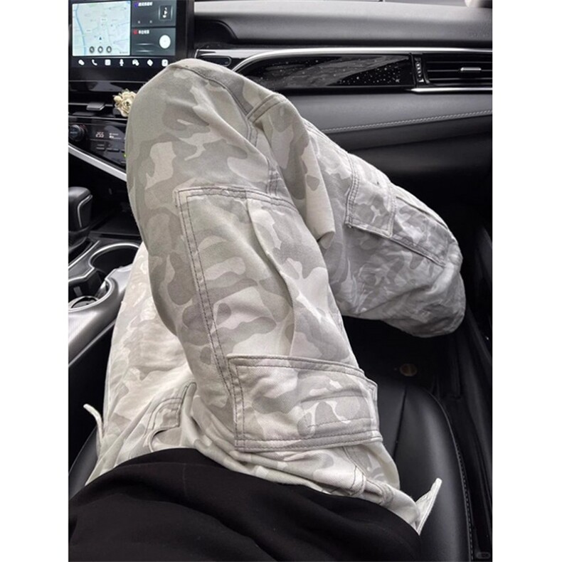复古迷彩工装牛仔裤男春秋高街阔腿直筒裤cleanfit裤子KX9007,男装牛仔裤,星座1116A（原606A-3）