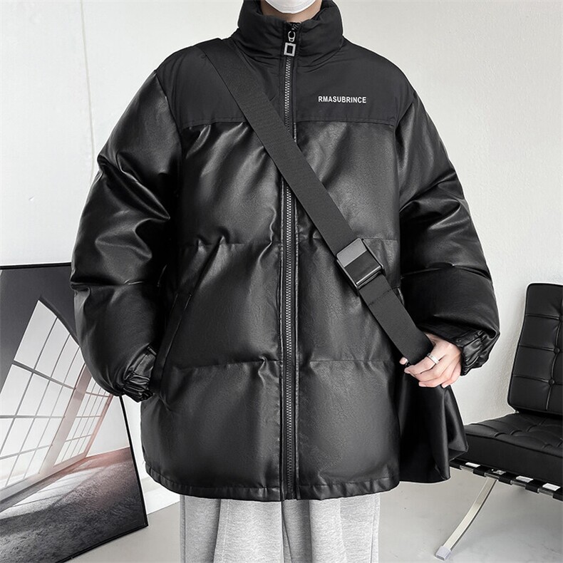 冬季立领棉衣男加厚棉服潮流棉袄皮衣字母印花男装A266-P01-P80,男装皮衣,电商A266