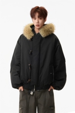 2025冬季毛领加厚棉服牛角扣连帽上衣MF002-P130-控239，男装棉衣，星座216(原A116)