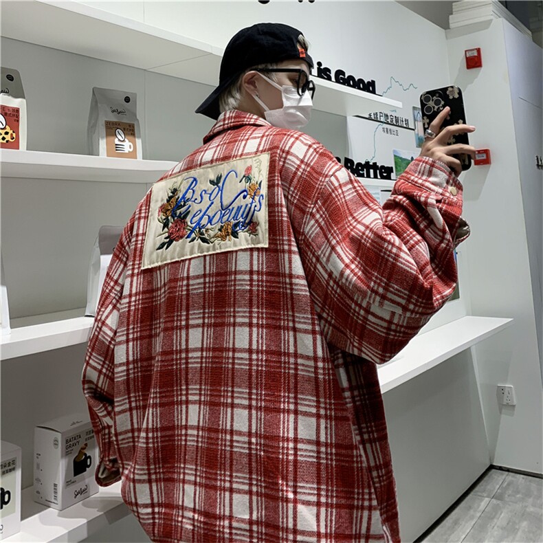 长袖衬衫男女美式复古潮牌宽松外套休闲衬衣CS06599-P60,男装衬衫,星座308B-2