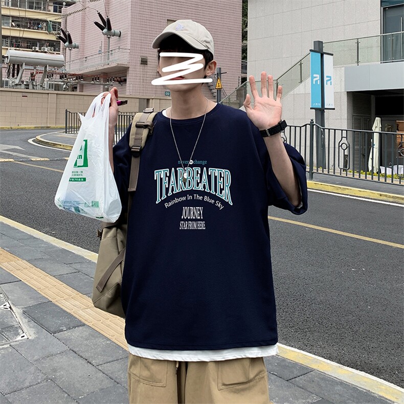 Q11050-P30春夏季七分袖t恤男大码五分袖男短袖中袖,男装T恤,电商A040