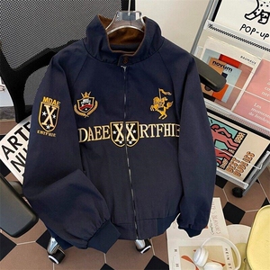 HY182ZZ-特78 美式复古哈灵顿夹克高级感宽松工装外套男女春季图片