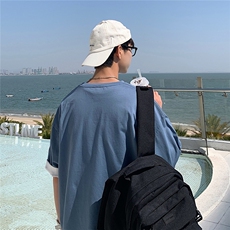 港风圆领青春休闲大码男运动日系原宿潮流男士短袖宽松DT707P25，男装T恤，星座227-7