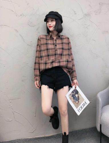 春装新款休闲麻料衬衫，女装衬衫，依伊贝诺