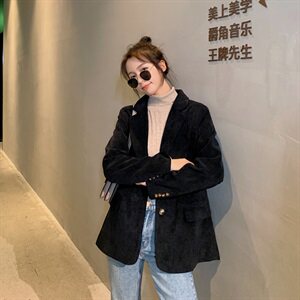 31号出货！2020春秋高品质灯芯绒收腰小西装165A-2001图片