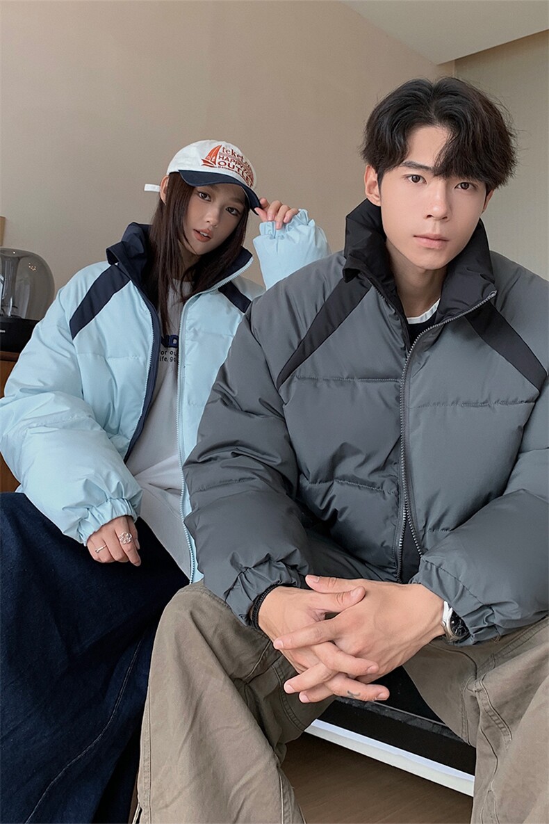1506-1/M3531/P80立领美式宽松面包服潮牌加厚拼色青少年棉衣外套,男装棉衣,星座1506-1
