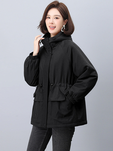 加绒派克服女2024冬季新款宽松大码加厚连帽棉衣外套图片